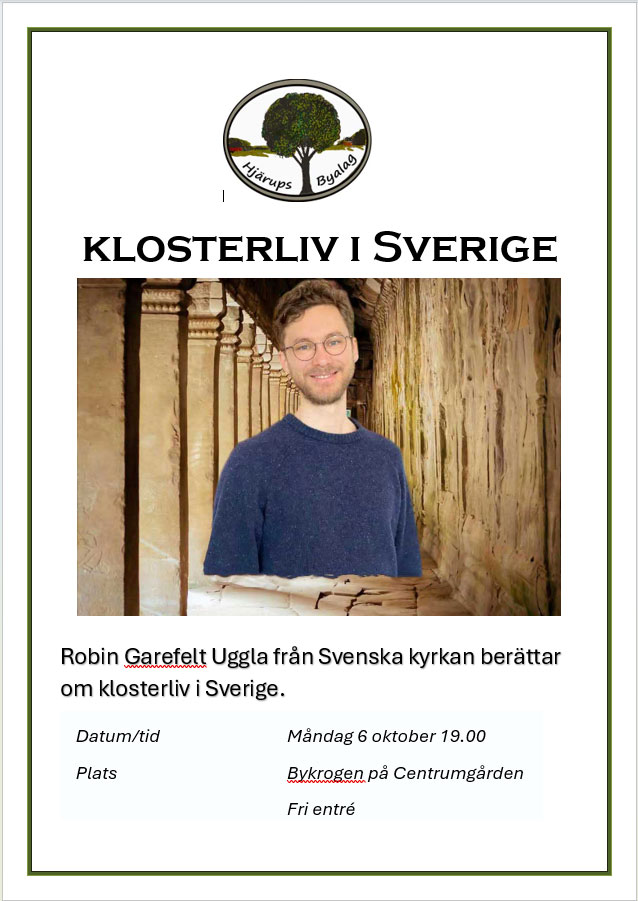 Robin Garefelt Uggla - Klosterliv i Sverige